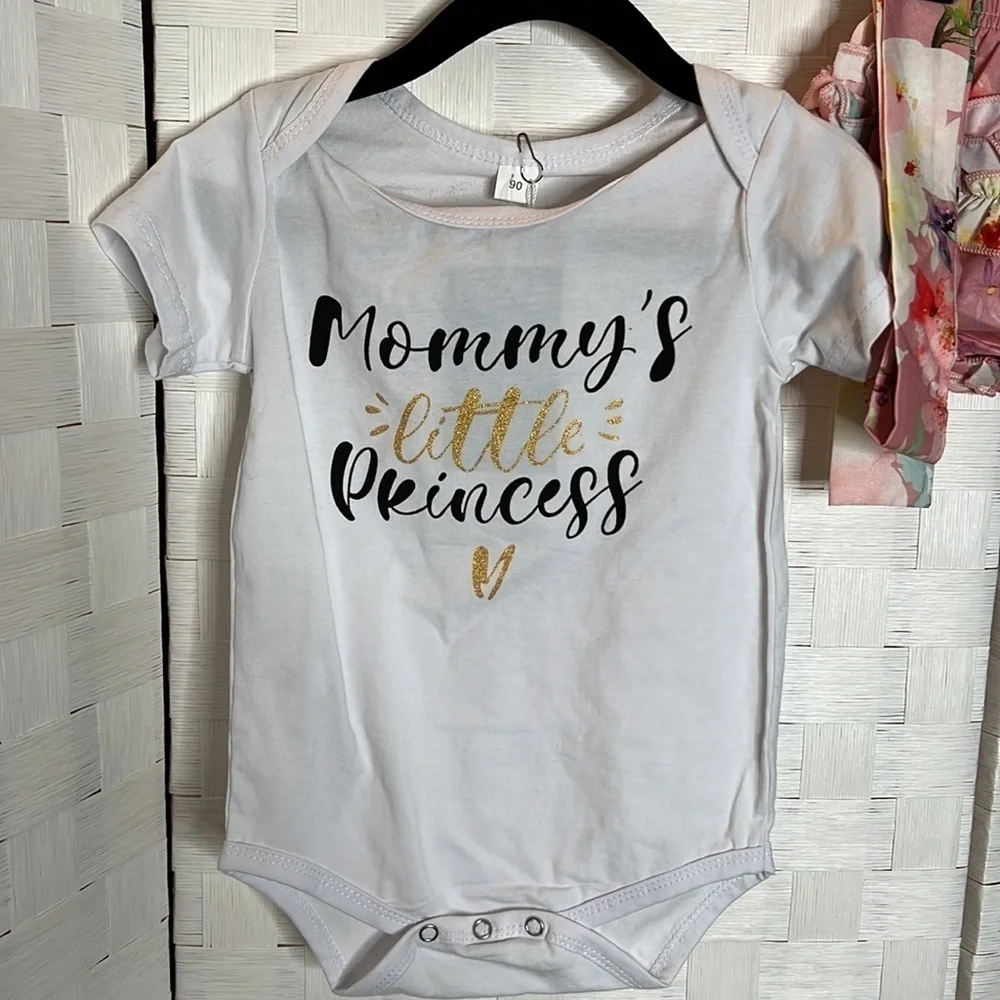 3-PIECE Mommy's Little Princess Print Bodysuit